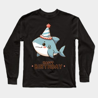 Kawaii Happy Birthday Baby Shark Party Long Sleeve T-Shirt